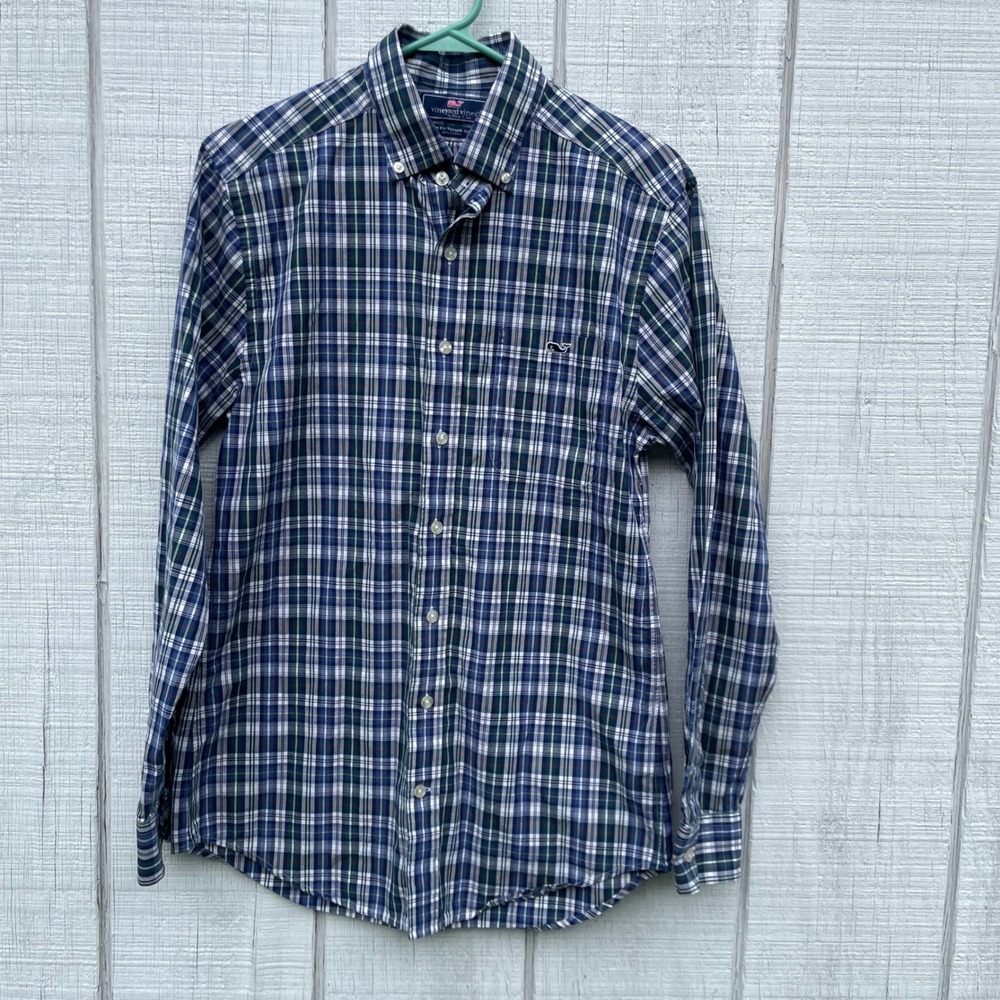 Vineyard Vines Mens‎ Slim Fit Tucker Shirt Plaid Button Down Long Sleeve S